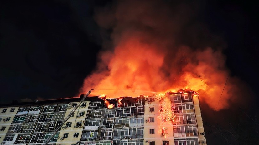 В Анапе в результате пожара в жилом доме пострадали 36 квартир