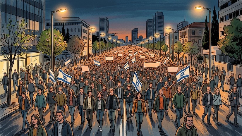 РИА Новости: тысячи жителей Тель-Авива вышли на антиправительственный митинг