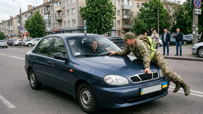 На Украине водитель прокатил сотрудника ТЦК на капоте и попал под статью