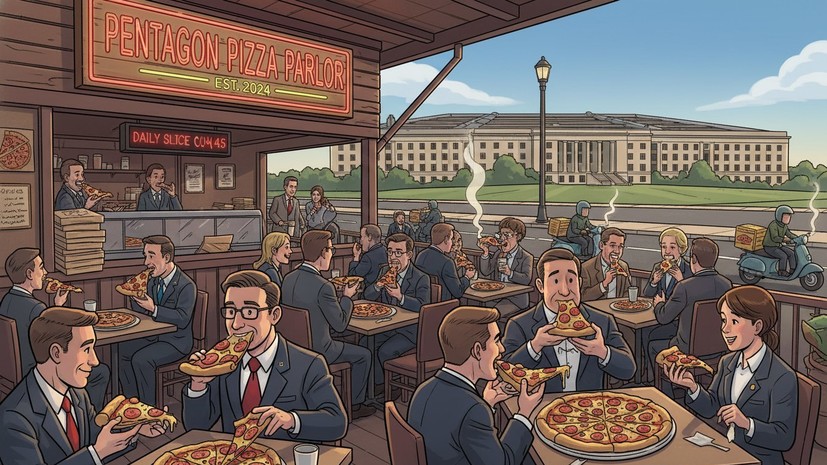 В районе Пентагона наблюдается повышенный спрос на пиццу в ресторанах