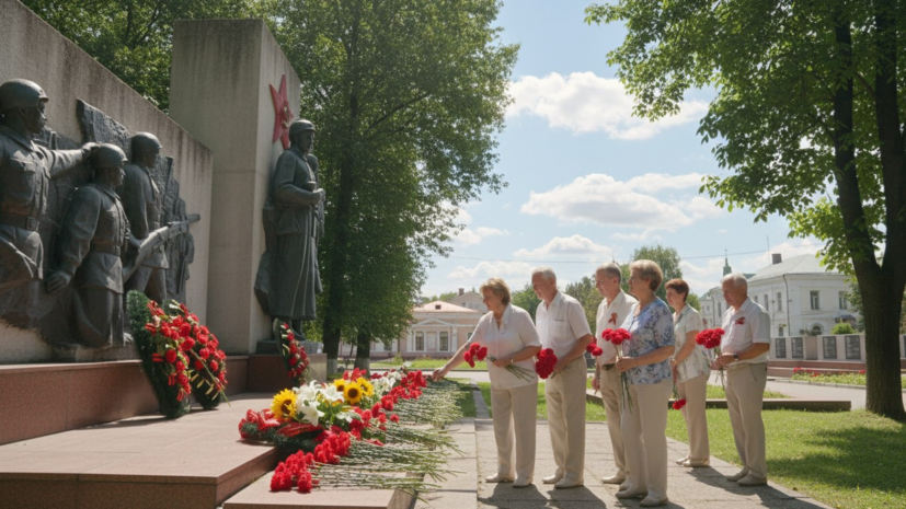 В Киеве и Харькове жители возлагают цветы к мемориалам советским воинам