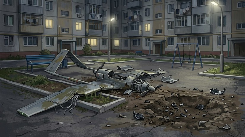 Обломки БПЛА упали во дворе дома в Новороссийске